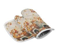 Guanti da forno per il Ringraziamento autunnale, camion con presine a forma di zucca, set di presine a forma di foglia d'acero, ramo di albero, per cucina, barbecue, cottura al forno, grigliate, resi
