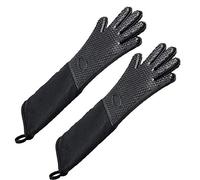 Guanti da forno professionali extra lunghi in silicone con fodera trapuntata, guanti da forno resistenti al calore, guanti da forno resistenti al calore, 1 paio
