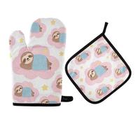 Guanti Da Forno Sleeping Animals Sloth Set Di 2 Guanti Da Pentola Antiscivolo Morbida Guanto Forno Presina Per Padelle Microonde
