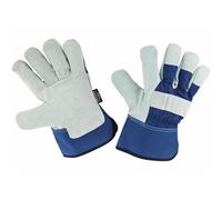 Guanti da giardinaggio in cuoio bovino grigio e blu taglia 10