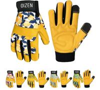 Guanti da Giardinaggio in Pelle Bovina Resistenti alle Spine per Donne e Uomini, Guanti da Lavoro Compatibili con Touchscreen per Diserbo, Piantagione, Regali per il Giardinaggio (limone, 1 paio, S)