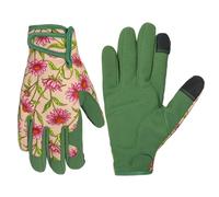Guanti da Giardinaggio per Donne e Uomini, Guanti da Giardino con Touchscreen, Guanti da Lavoro Resistenti alle Spine e alle Perforazioni, Regali per il Giardinaggio per Donne (fiore rosa verde, M)