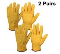 Guanti da giardinaggio per uomo e donna, resistenti alle spine, guanti da lavoro impermeabili per esterni, guanti in pelle (due paia)