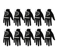 Guanti da golf uomo, 10 pezzi, mano sinistra, destra, micro fibra morbida, traspirante, guanti Per Sport All'aperto(10 pcs Right Hand Black,Size 23-M)