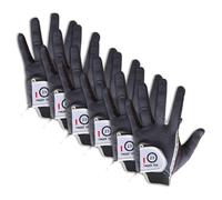 Guanti da Golf Uomo 6 Pack, Guanto Nero Grigio, Per la pioggia e il clima umido Per Uomo Utilizzabili Con Meteo, Mano Sinistra Destra Seleziona Taglia S M ML XL (XLarge Grey, sinistra)