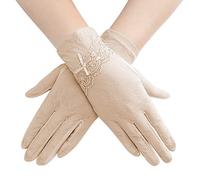 Guanti da Guida con Protezione UV Eleganti in Pizzo Floreale, Antiscivolo Screentouch per Sole Estivi, Ciclismo, Pesca, Escursionismo, Sposa - a Dita Piene