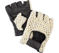 Guanti da Guida half unisex mezze dita pelle e rete moto auto vintage custom