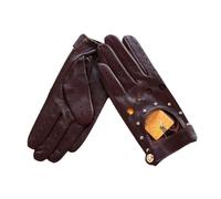 Guanti da guida in pelle da donna singoli sottili con rivetto sfoderato per guida auto moto equitazione guanti a dita intere bordeaux 7