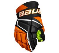 Guanti da hockey Bauer Vapor 3X Black/Orange Junior 11 pollici