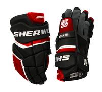 Guanti da hockey SHER-WOOD Rekker Morph Pro Black/Red/White Junior 10 pollici