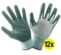 Guanti da lavoro 12 paia antiscivolo in nitrile nylon antitaglio taglia 8-9-10
