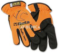 Beta 9574O L - Guanto da lavoro, con polsino elastico elasticizzato, pollice ed indice rinforzati, in pelle sintetica che consente l'uso di dispositivi touchscreen