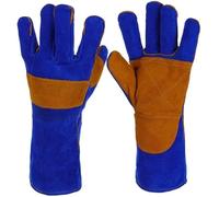 Guanti da lavoro di sicurezza, 1 paio di guanti da saldatura resistenti al calore e ignifughi, resistenti al calore, antigraffio, resistenti al taglio, resistenti al fuoco, 40 cm