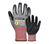 Guanti da lavoro di sicurezza Blackrock Titanium a massima resistenza al taglio di livello F Sandy Nitrile Oily Gripper, quasi a prova di coltello, per scultura, per uomini e donne, taglio massimo 5+