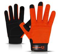 Guanti da lavoro di sicurezza Guanti da giardinaggio resistenti per uomini a prova di spina imbottito protezione del palmo touch screen traspirante costruttore meccanico di lavoro (Arancione, XL)