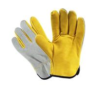 Guanti da lavoro for uomo edili for saldatura in pelle ignifughi di protezione Forniture sicurezza(L)