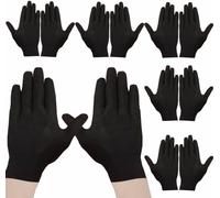 Guanti da Lavoro, Guanti da Ispezione in Morbido, Guanti Comodi e Traspirante, per Cura delle Mani o in Assemblaggio, Controllo Gioielli, Colore Nero (12, XS)