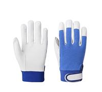 Guanti da lavoro: il primo strato di guanti elastici in pelle pecora, la protezione della sicurezza del conducente e i saldatura lavoratore 22 cm(Blauw)