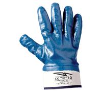 Guanti da lavoro in cotone Hi-Nitril Jersey beige impregnato in NBR blu tg 10 Blu