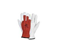 Guanti da lavoro in pelle bovina e cotone colore bianco/rosso Snug - Cofra - Misura: 11/XXL