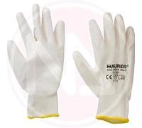 GUANTI da LAVORO in POLIURETANO BIANCO Mod. SEATTLE MAURER Taglia 10 Conf. 12 pz