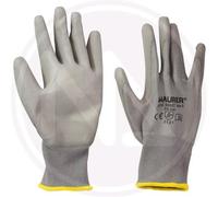 GUANTI da LAVORO in POLIURETANO GRIGIO Mod. SEATTLE MAURER Taglia 8 Conf. 12 pz