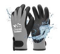 Guanti da lavoro invernali per uomo e donna, 100% impermeabili, per il freddo, isolamento termico, per congelatore, touch screen, con impugnatura, grigio, taglia S