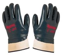 Guanti da Lavoro NBR in Nitrile Blu Pesanti Hycron Tg10 con Manichetta cf.12Pa
