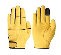 Guanti da lavoro pecora Caccia Bike Rider Equipaggiamento Saldatura Costruzione golf traspiranti resistenti all'usura(Yellow,L)