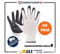 GUANTI DA LAVORO PROFESSIONALI SPALMATI IN NITRILE - TAGLIE 8 -9 -10