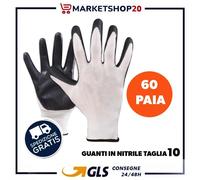 GUANTI DA LAVORO PROFESSIONALI SPALMATI IN NITRILE - TAGLIE 8 -9 -10