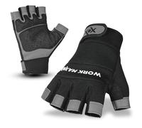 Guanti da lavoro senza dita da uomo, resistenti, a mezzo dito, guanti da lavoro per meccanici, antiscivolo, guanti di sicurezza per lavoro, magazzino, allenamento, destrezza, falegnami, Rigger