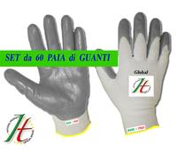 GUANTI DA LAVORO SPALMATI IN NITRILE COTONE 60 PAIA MISURA 8