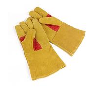 Guanti da lavoro uomini in pelle uomini che lavorano saldatura saldatura guanti da costruzione resistenti all'usura, guanti di saldatura in pelle Resistente al calore e alla fiamma(Upgrade 1 pair)