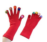 Guanti Da Maglieria Invernali Donne Calde Full Finger Addensano Da Sci Esterno Con Decorazioni Pompon Colorate Uomini Antivento Ciclistica A Colore Solido