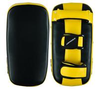 Guanti da MMA Thai Boxe Shield Piede Curvo Target Taekwondo Training Boxer Target USA Punch Target per Allenamento, Kickboxing,Taekwondo e Sanda (nero-giallo, coppia)
