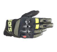 Guanti da moto Alpinestars Halo in pelle Forest Black Flo Yellow
