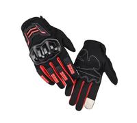 Guanti da moto, antiscivolo e antiurto, protettivi, con guscio rigido for moto, guanti da cavaliere a dita lunghe(Red)