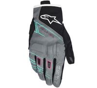 Guanti da moto da donna Alpinestars STELLA MOBLAST WATERPROOF grigio-nero-rosa fluo-turchese-bianco M