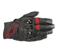 Guanti da moto estivi corti Alpinestars Celer V2 in pelle nera/rossa e fluo