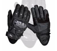 Guanti Da Moto In Pelle Nera Con Protezione Per Le Dita