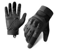 Guanti da moto per uomini e donne con funzione touchscreen, per motociclisti, estivi, per campeggio e arrampicata (nero, L)