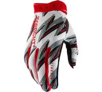 Guanti da motocross 100% Ridefit bianco-rosso L