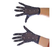 Guanti da pattinaggio con strass per donne e ragazze, con rete ad alta elasticità e vestibilità aderente ma non costrittiva (blu navy)