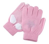 Guanti da pattinaggio su ghiaccio per bambini non slittati guanti da pattinaggio a maglia con fili di neve di strass Accessori per pattinaggio ghiaccio invernali caldi per andare in bicicletta per le