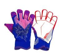 Guanti da portiere da calcio, presa naturale in lattice e maglia traspirante, cinturino regolabile con consistenza 3D, leggero per allenamento/match Purple