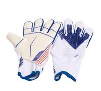 Guanti da portiere da calcio, presa naturale in lattice e maglia traspirante, cinturino regolabile con consistenza 3D, leggero per allenamento/match White