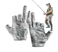 Guanti da, protezione UV, 3 dita tagliate, antiscivolo, antivento, protezione per le mani, per pesci senza dita, per pagaiare, caccia e guida