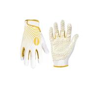 Guanti da rugby, in silicone, antiscivolo, per sport all'aria aperta, per ragazzi e ragazze, ampio ricevitore adesivo (oro bianco, L)