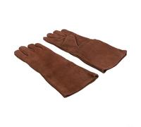 Guanti da saldatura estesi, 1 paio, a doppio strato ignifugo, con palmo e punta delle dita ispessiti, resistenti al calore e protezione da scintille, per professionisti della saldatura industriale